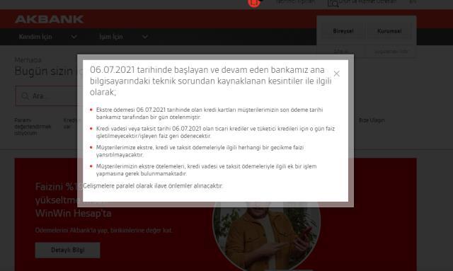 Son dakika! Sistemi çöken Akbank'tan yeni açıklama: Ana bilgisayardaki teknik sorundan kaynaklanıyor