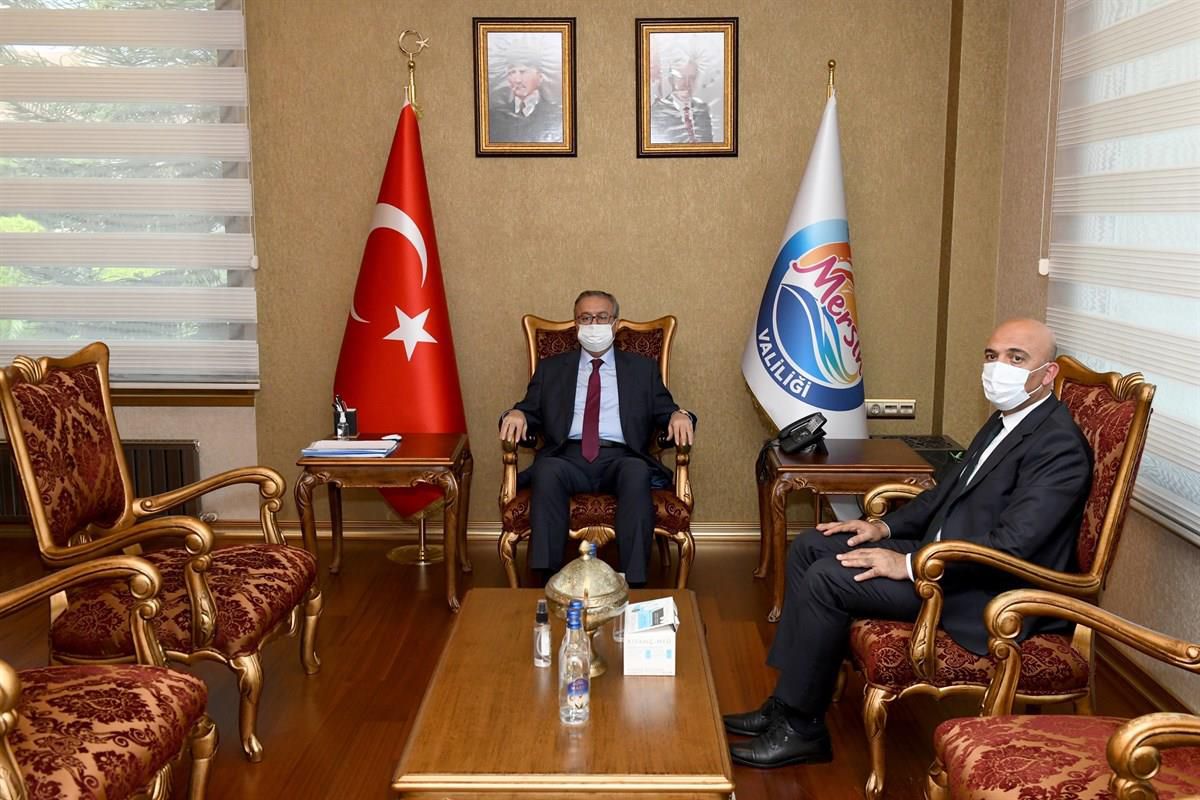 Mersin İl Emniyet Müdürü Şahne\'den, Vali Su\'ya veda ziyareti