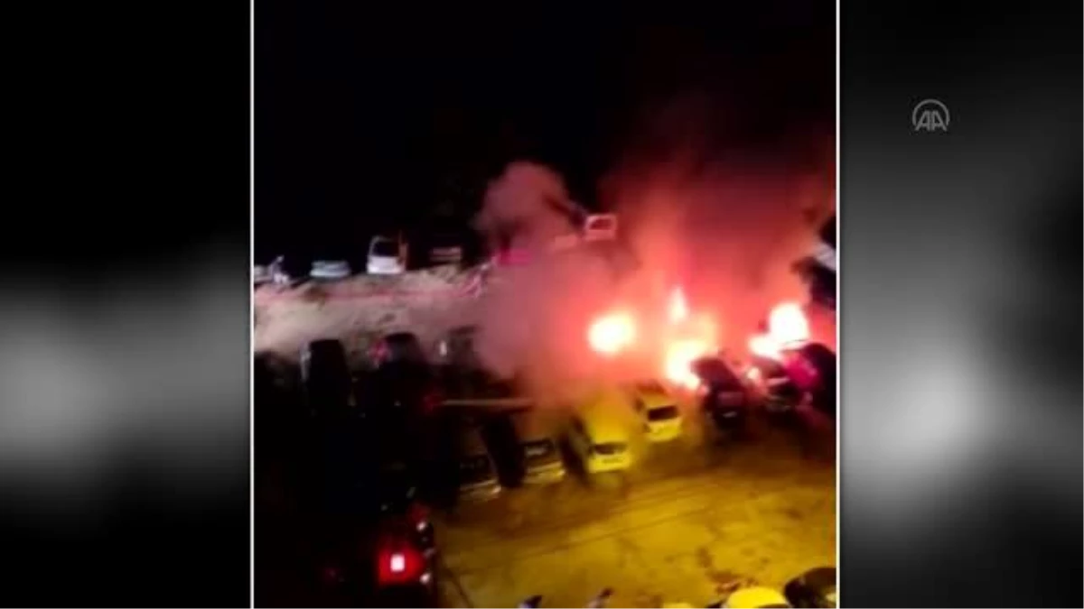 Son dakika haberleri: Otellerin ortak kullandığı otoparkta çıkan yangında 12 araç hasar gördü