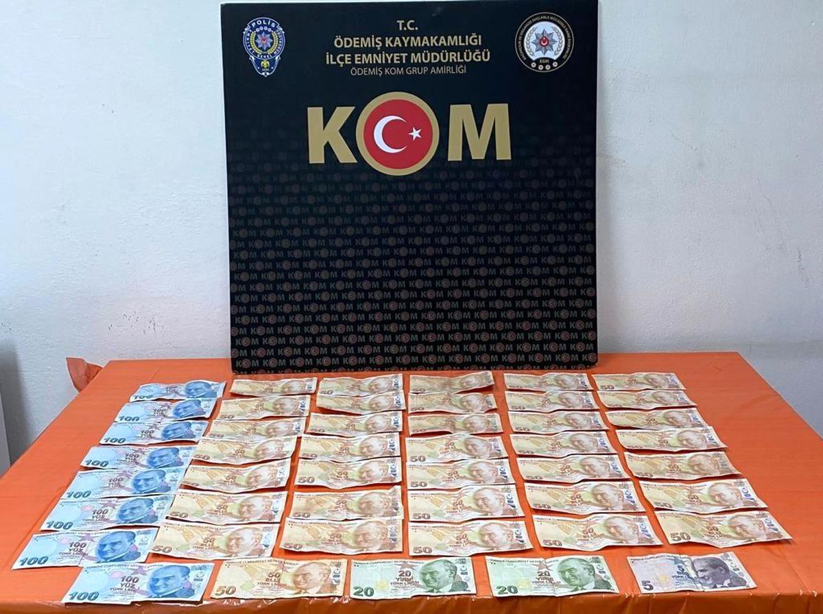 Ödemiş\'te üzerinden 2 bin 645 lira değerinde sahte banknot çıkan kişi gözaltına alındı