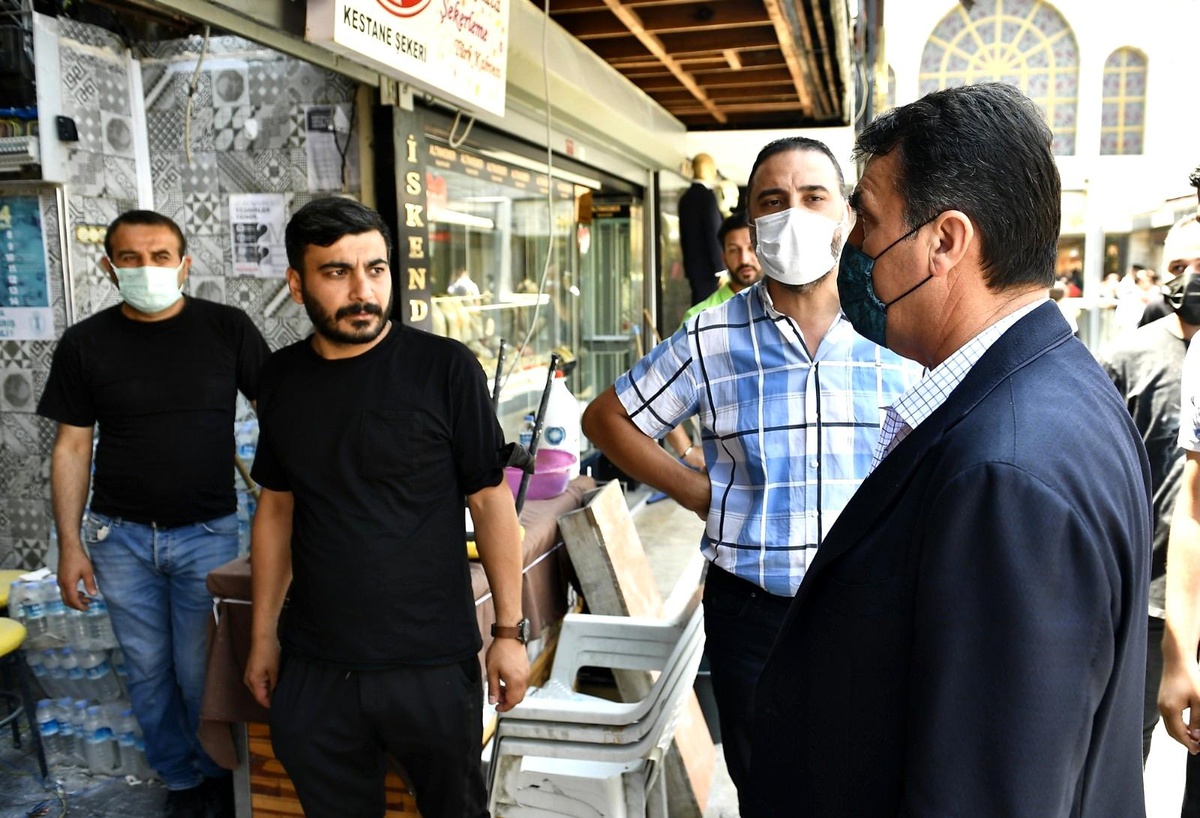 Yanan iş yerine geçmiş olsun ziyareti
