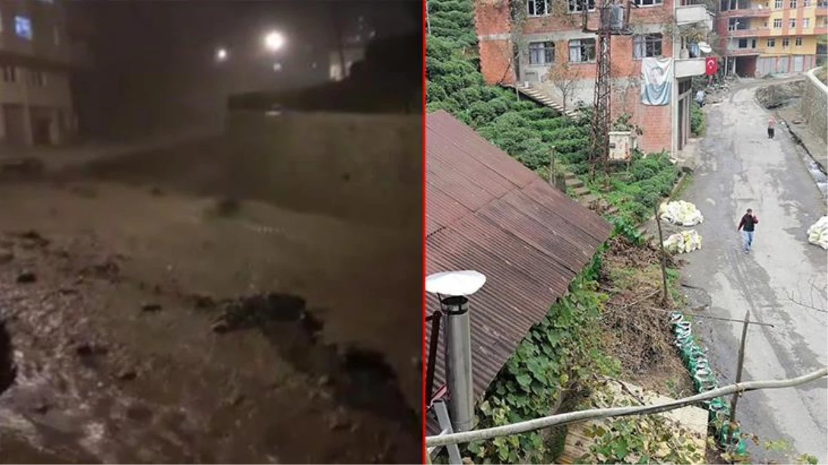 Rize\'de felaketi yaşayan vatandaşların selin ilk dakikalarında yaşadığı korku kameralara yansıdı