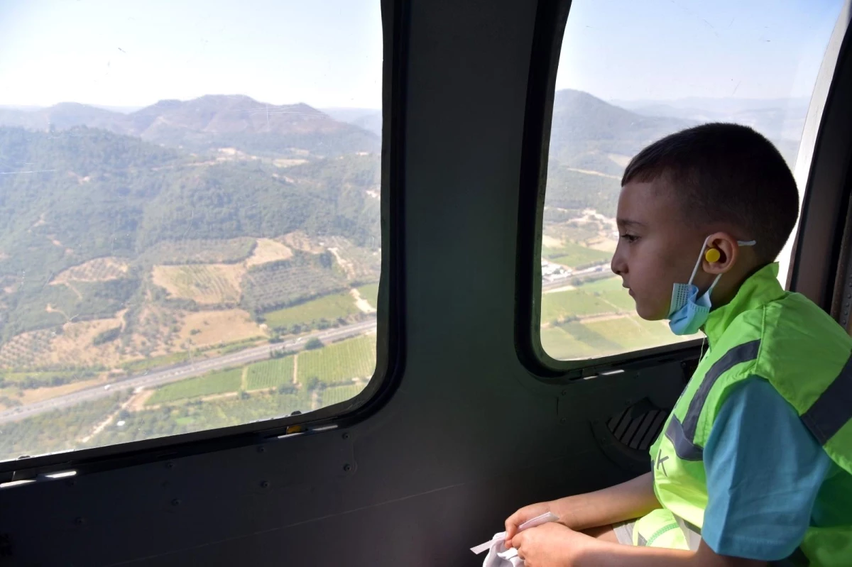 8 yaşındaki Ali\'nin helikopterle uçma hayali gerçek oldu