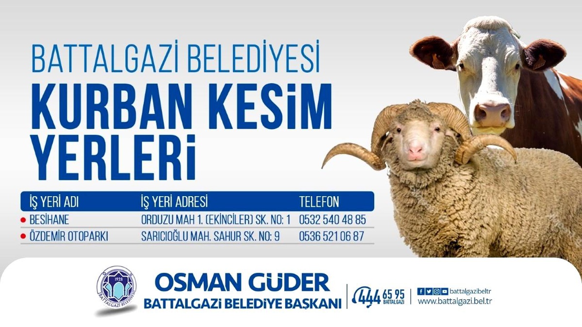 Malatya\'nın Battalgazi ilçesinde kurban kesim yerleri belirlendi
