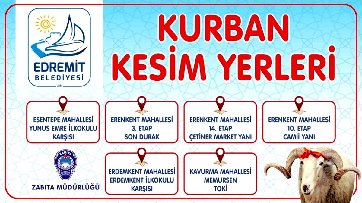 Edremit\'te kurban kesim yerleri belirlendi