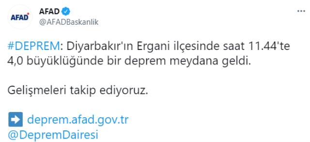 Son Dakika: Diyarbakır'da 4 büyüklüğünde deprem! Çevre illerde de hissedildi