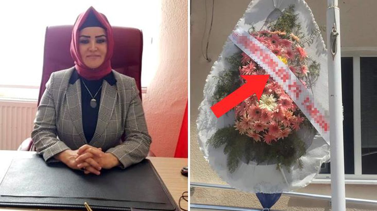 Ataması yapılan İlçe Sağlık Müdürü\'ne gönderilen çelenkte yazanlar şok etti: Çekemeyenler zil taksın