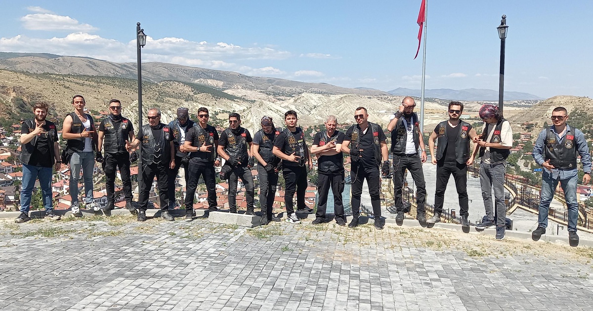 Power Riders Motosiklet Kulübü üyeleri Beypazarı\'nda