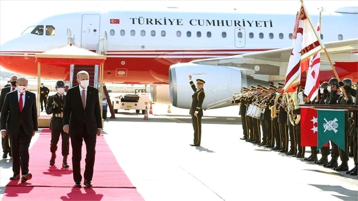 Cumhurbaşkanı Erdoğan, KKTC\'de resmi törenle karşılandı