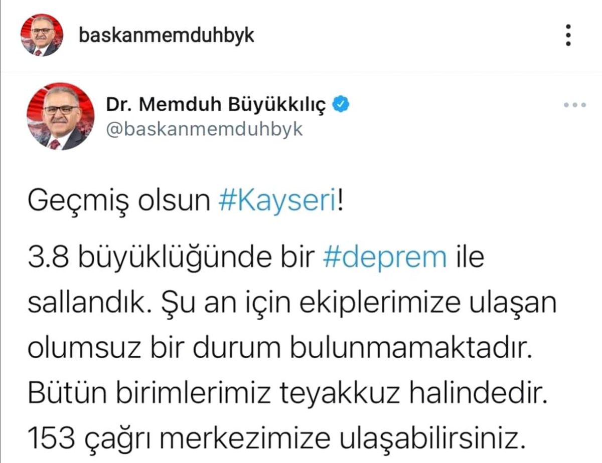 Kayseri\'deki deprem