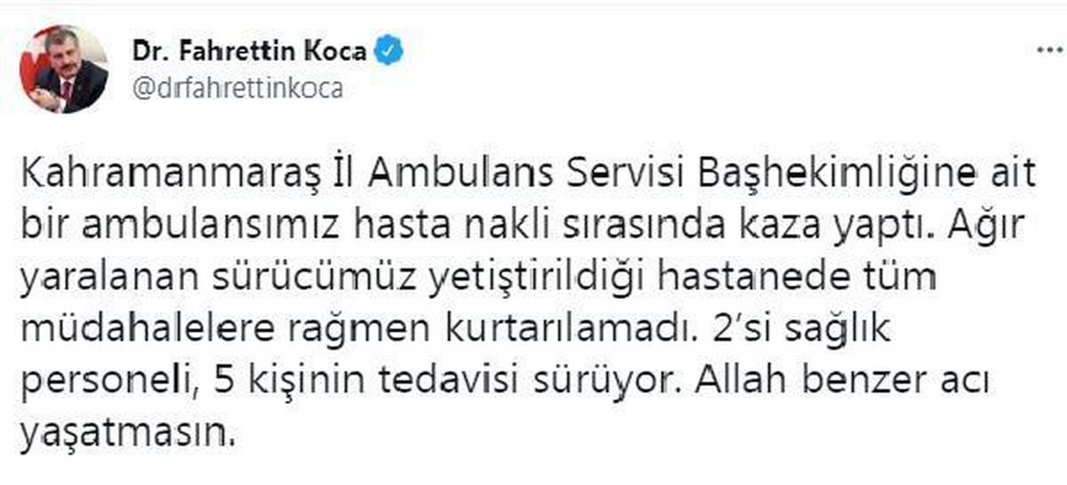 Son dakika haberleri: Kahramanmaraş\'ta ambulans kaza yaptı: 1 ölü, 2\'si sağlık personeli 5 yaralı