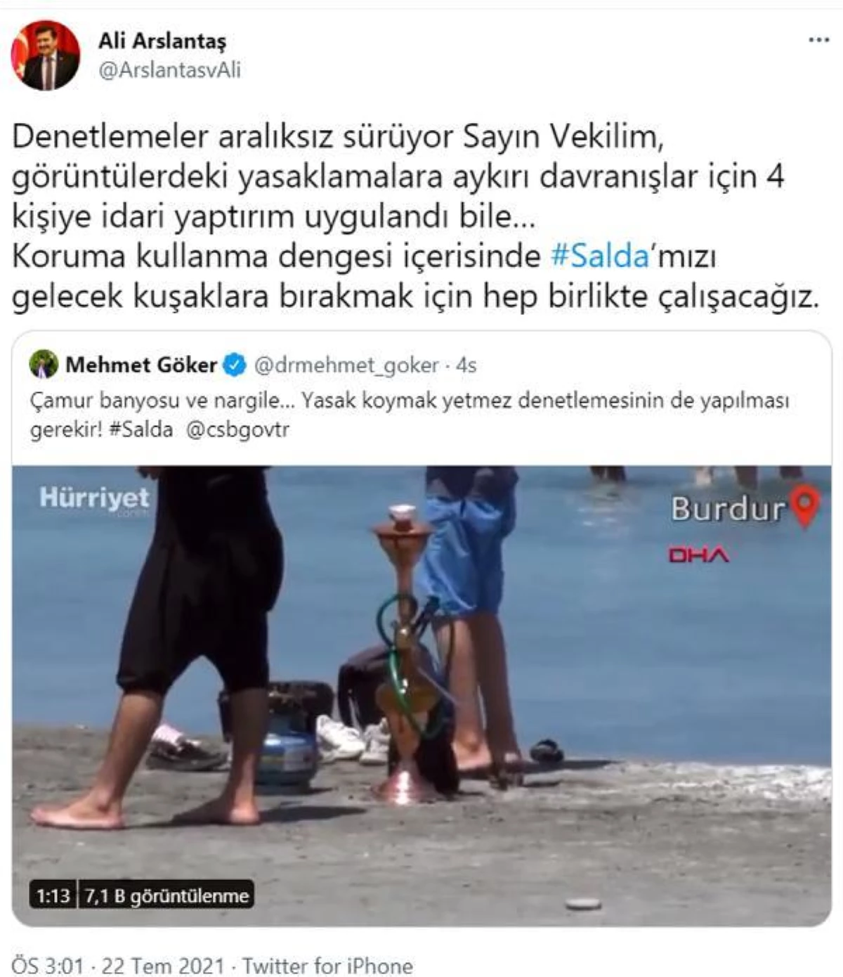 Yasağa rağmen Salda Gölü kıyısında nargile içip, çamur banyosu yaptılar (2)