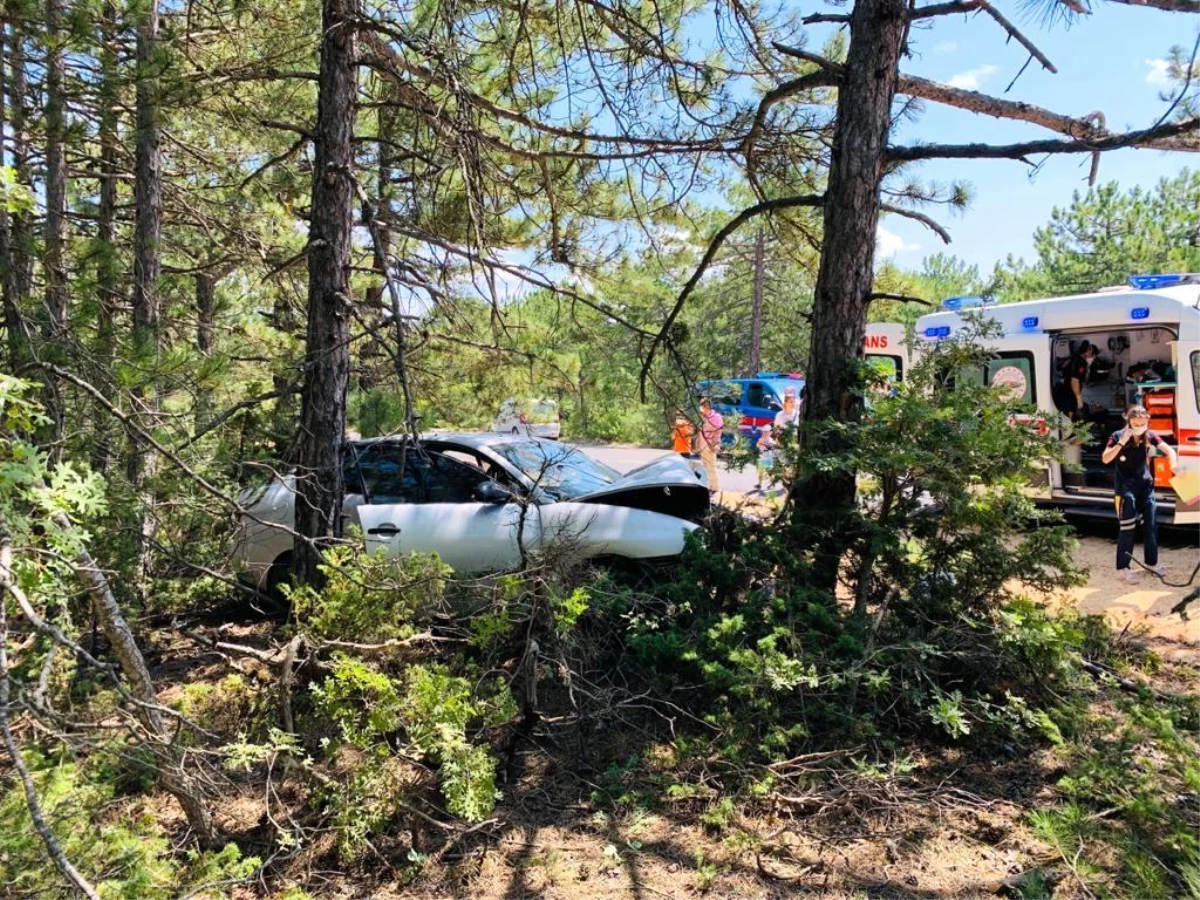 Yoldan çıkan otomobil ağaca çarptı, araçtaki çift yaralandı