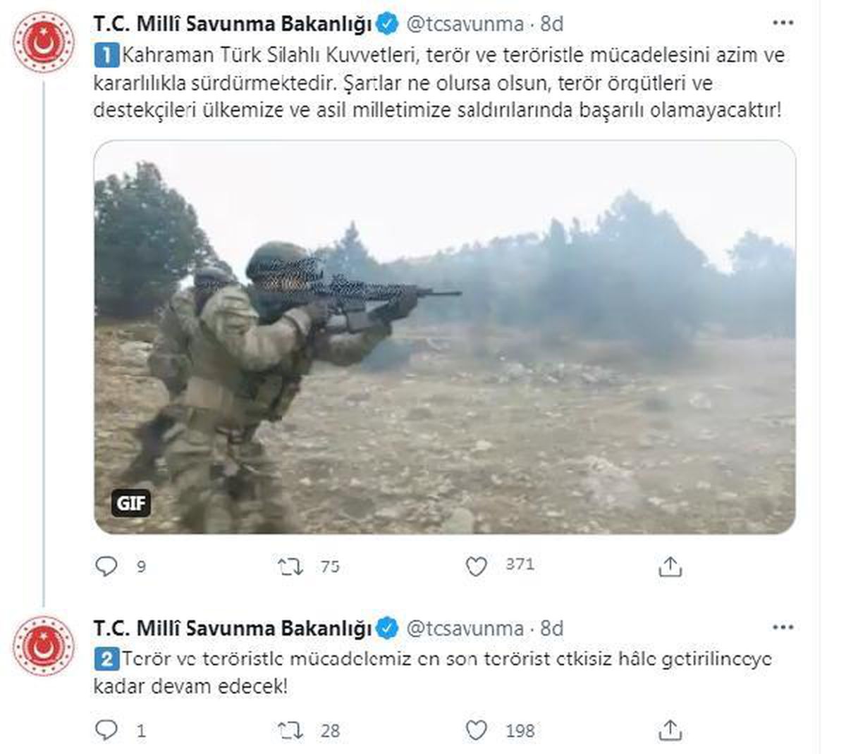 MSB\'den \'terörle mücadele\' vurgusu