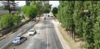 Bayram sonrası oluşan trafiğe drone destekli denetim