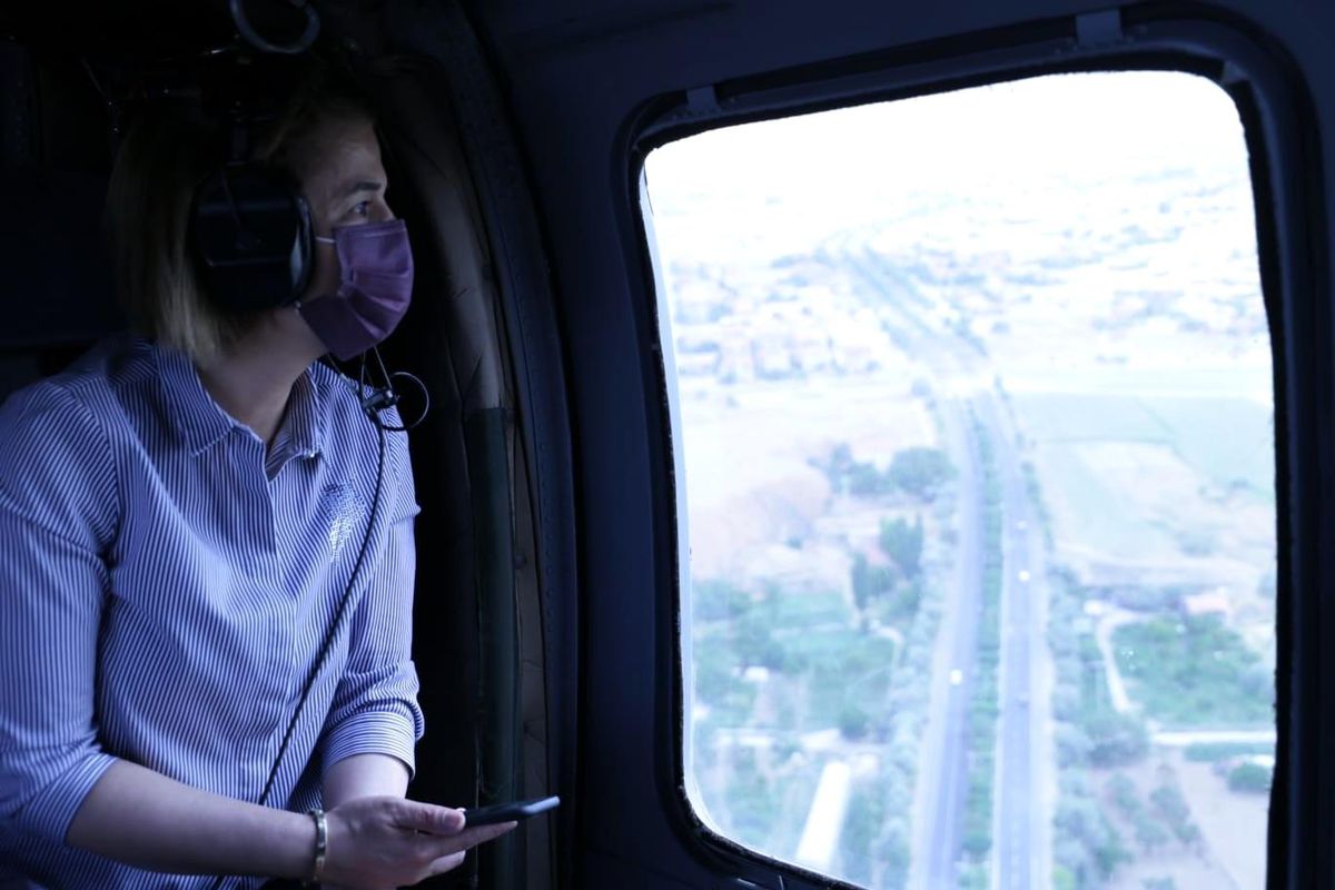 Nevşehir\'de helikopterle trafik denetimi