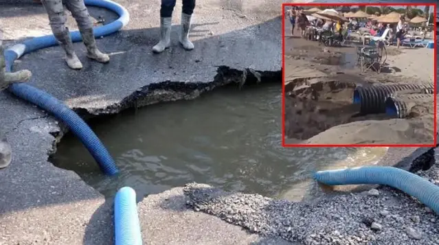 Kuşadası'nda büyük rezalet! Patlayan lağım denize girenlerin üzerine aktı Kuşadası'nda büyük rezalet! Patlayan lağım denize girenlerin üzerine aktı