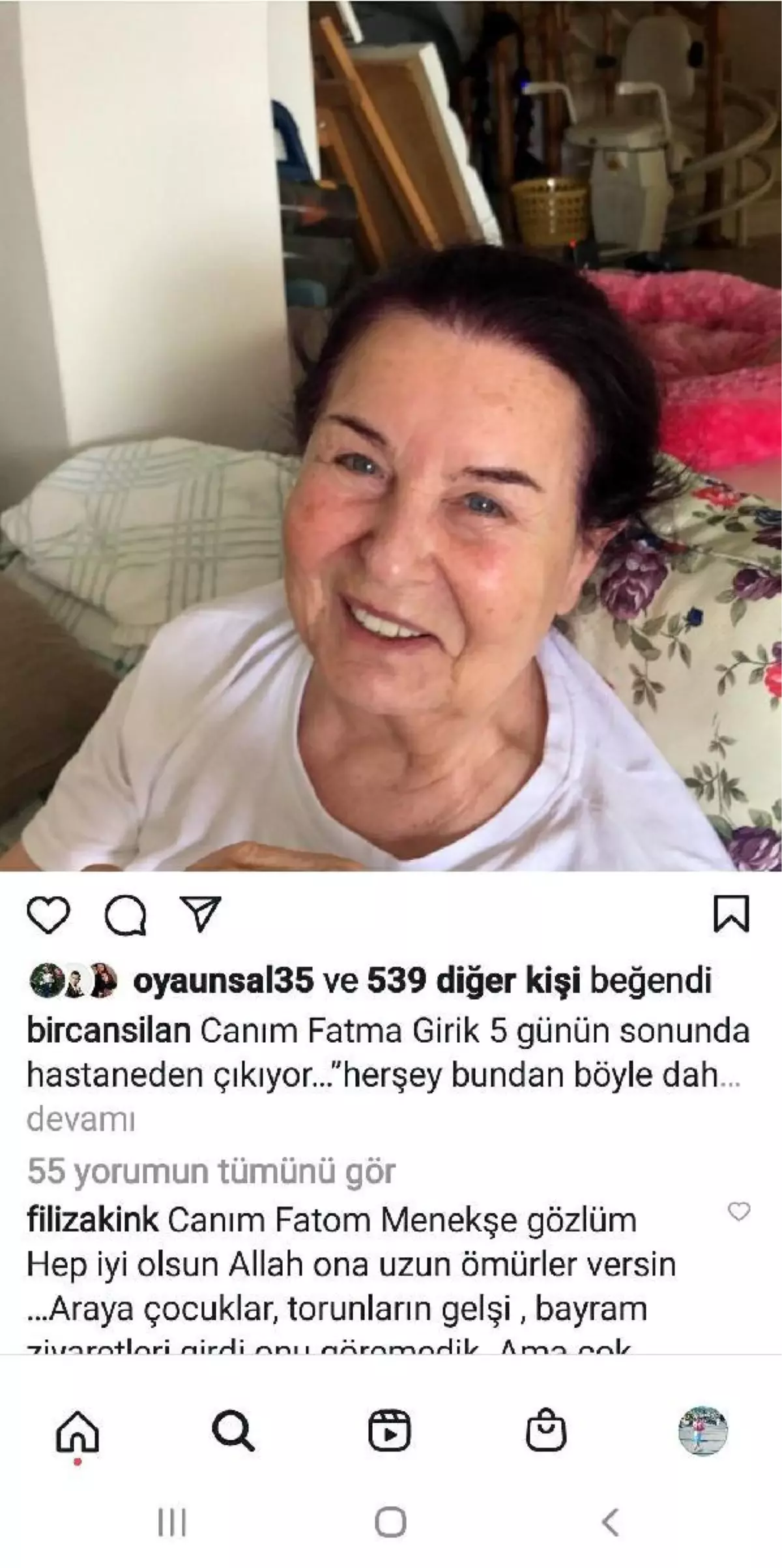 Fatma Girik taburcu edildi