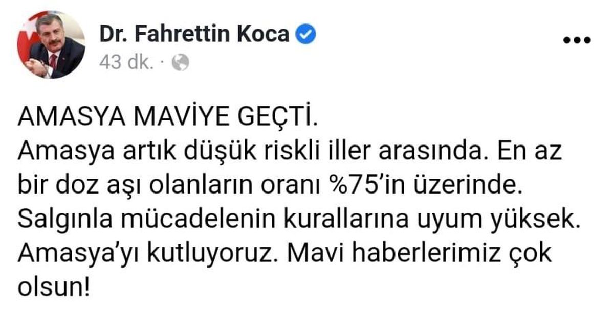 Sağlık Bakanı Koca: "Amasya\'yı kutluyoruz"