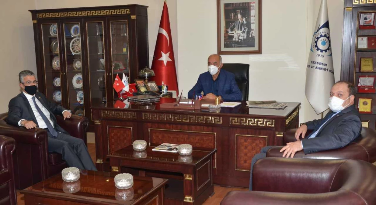 MHP Genel Başkan Yardımcısı ve Erzurum Milletvekili Kamil Aydın\'dan ETSO\'ya ziyaret