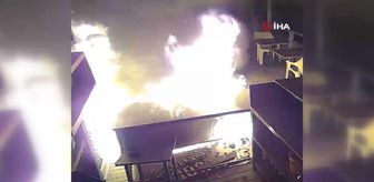 Erdek'te kafe alev alev böyle yandı