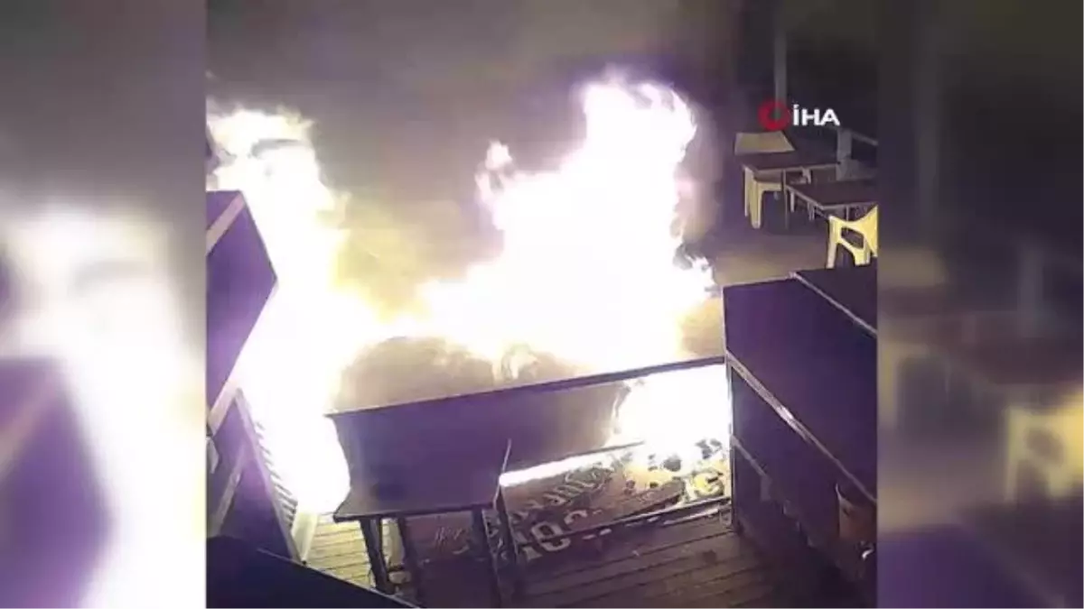 Erdek\'te kafe alev alev böyle yandı