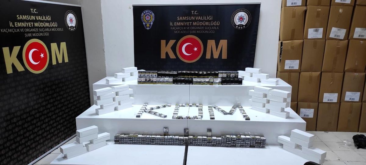 Samsun\'da 9 bin adet makaron ve 345 adet sahte bandrollü sigara ele geçti