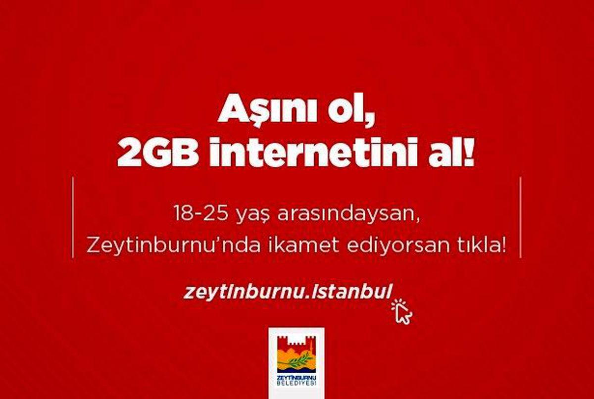 Aşı olan gençlere 2GB internet