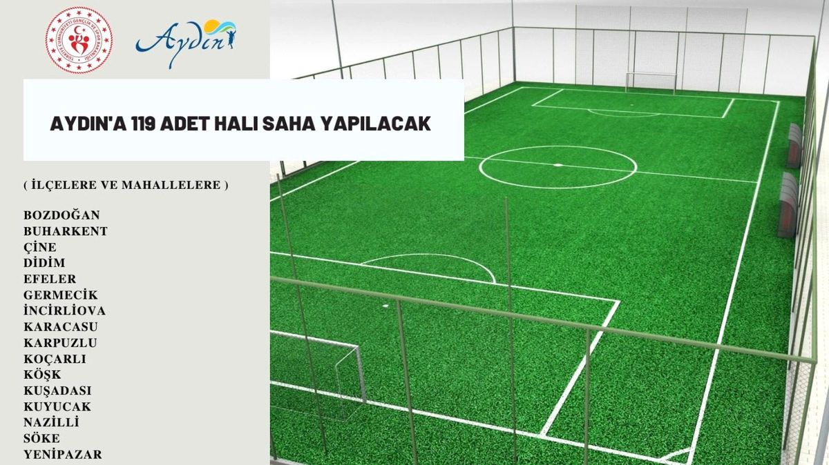 Aydın\'a 119 adet halı saha yapılacak