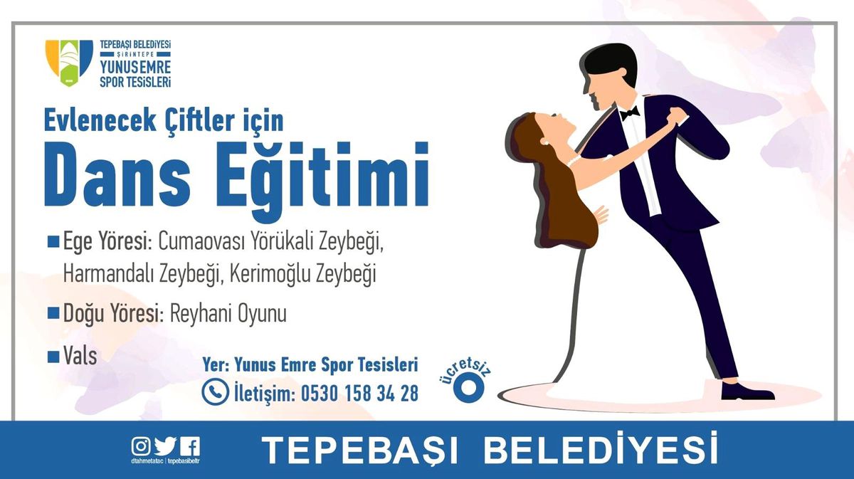 Evlenecek çiftler için dans eğitimi