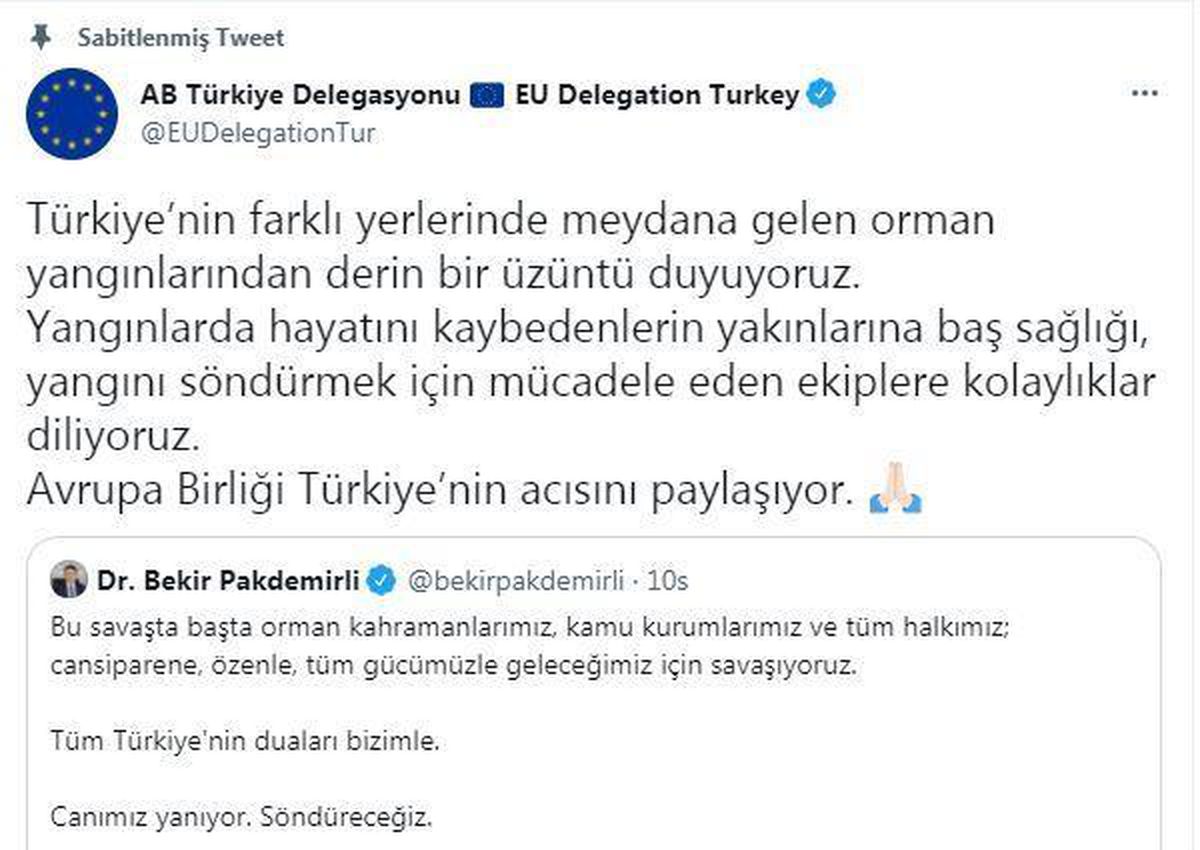 AB Türkiye Delegasyonu: AB Türkiye\'nin acısını paylaşıyor