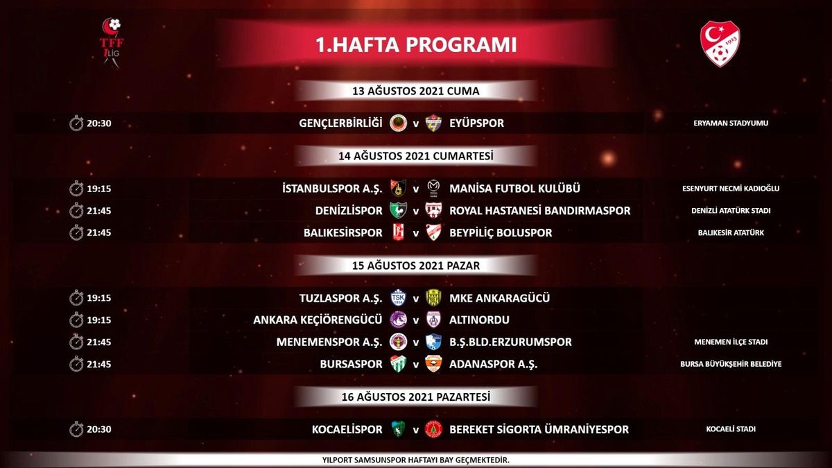 Denizlispor\'un ilk 3 maç programı belli oldu