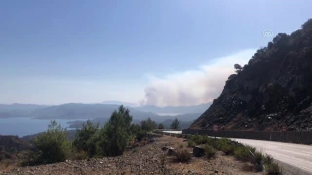 Asparan mevkisindeki orman yangını drone ile görüntülendi