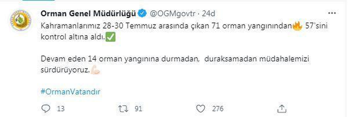 Son dakika... OGM: 71 orman yangınından 57\'si kontrol altına alındı