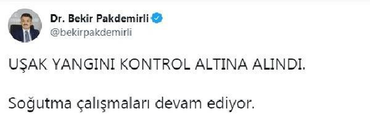 Son dakika haberleri: Bakan Pakdemirli: Uşak yangını kontrol altına alındı