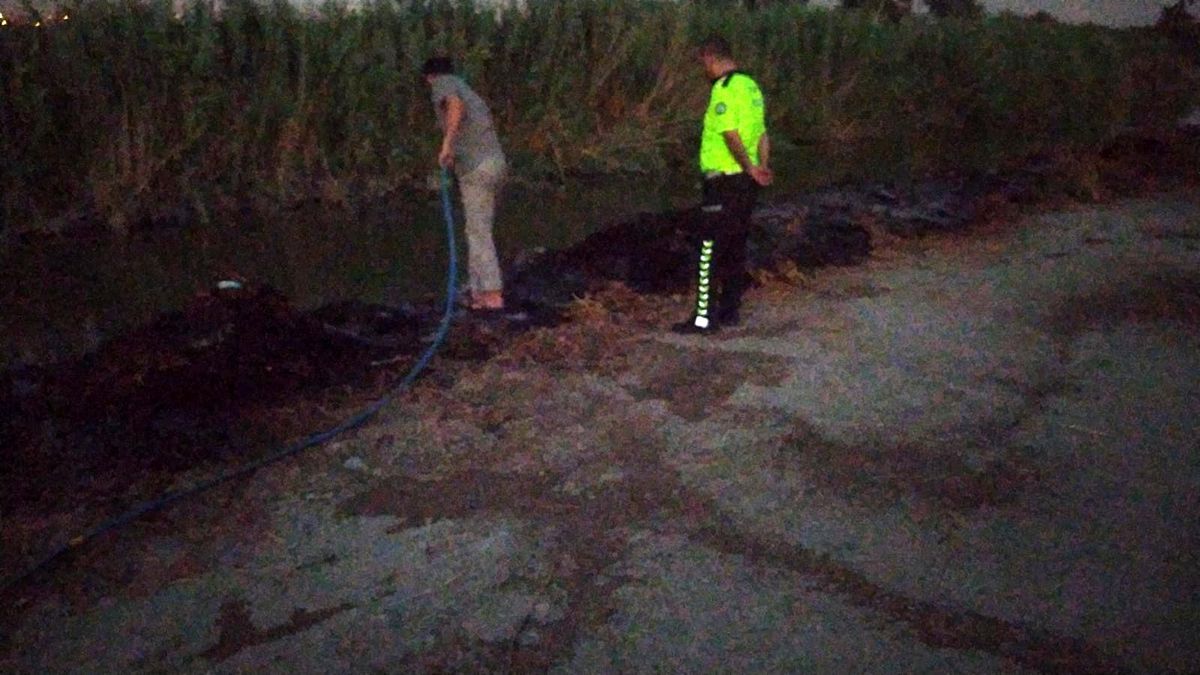 Son dakika haberi! Samandağ\'da otluk yangınını polisler söndürdü
