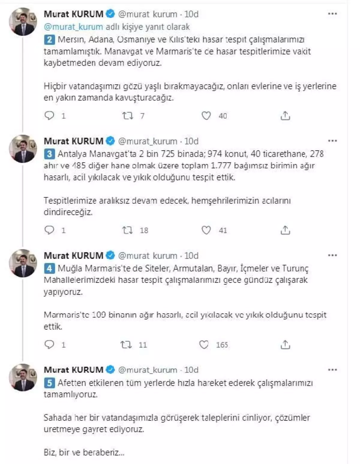 Yangınların yaşandığı bölgelerde hasar tespit çalışmaları devam ediyor