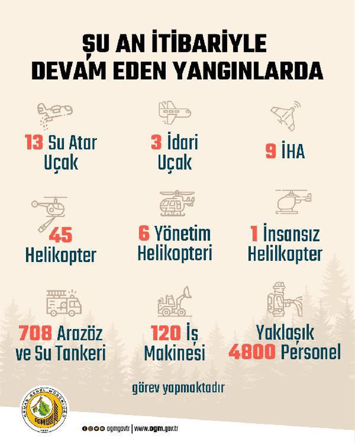 Son dakika... Tarım ve Orman Bakanlığı: 3 ilde 7 yangın devam ediyor (2)