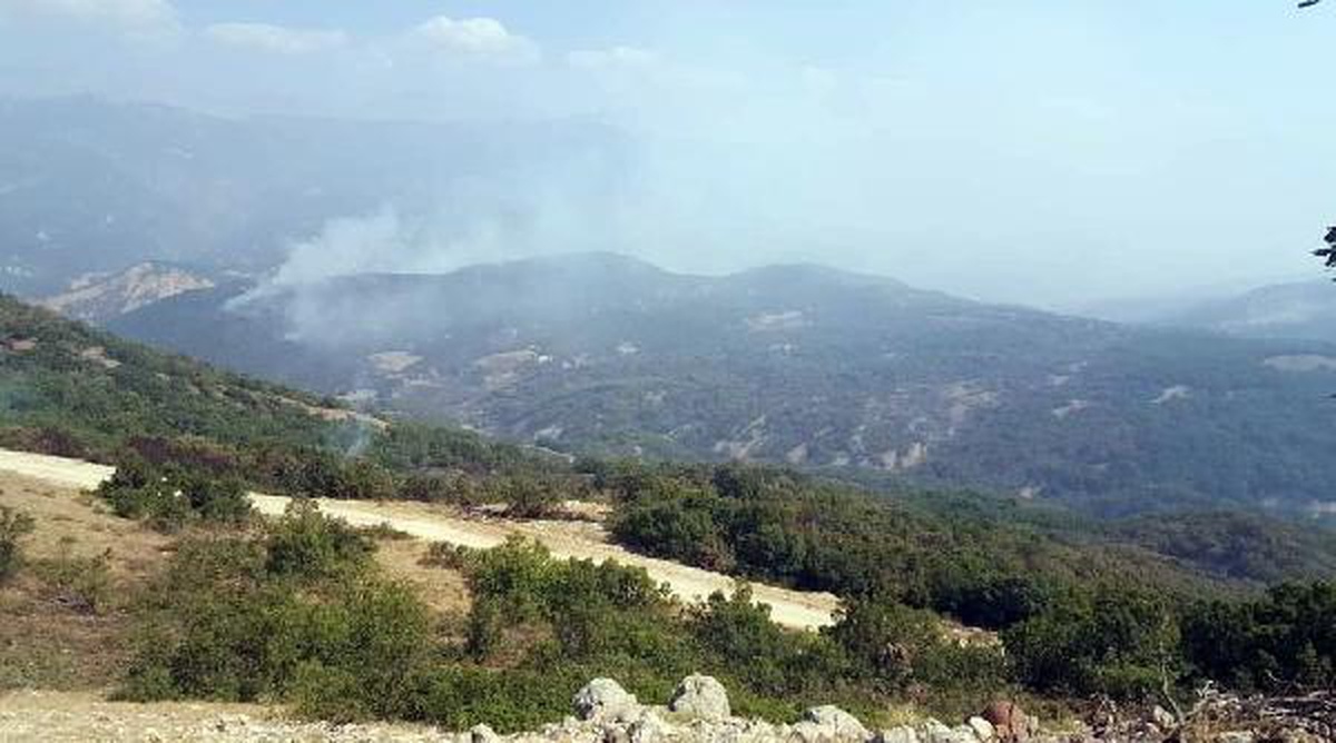 Tunceli\'de ormanın 2 gün yandığı bölgede soğutma çalışması