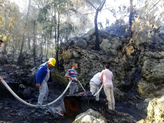 Son dakika: Kemer'de yangını duyan ekiplere yardım için seferber oldu