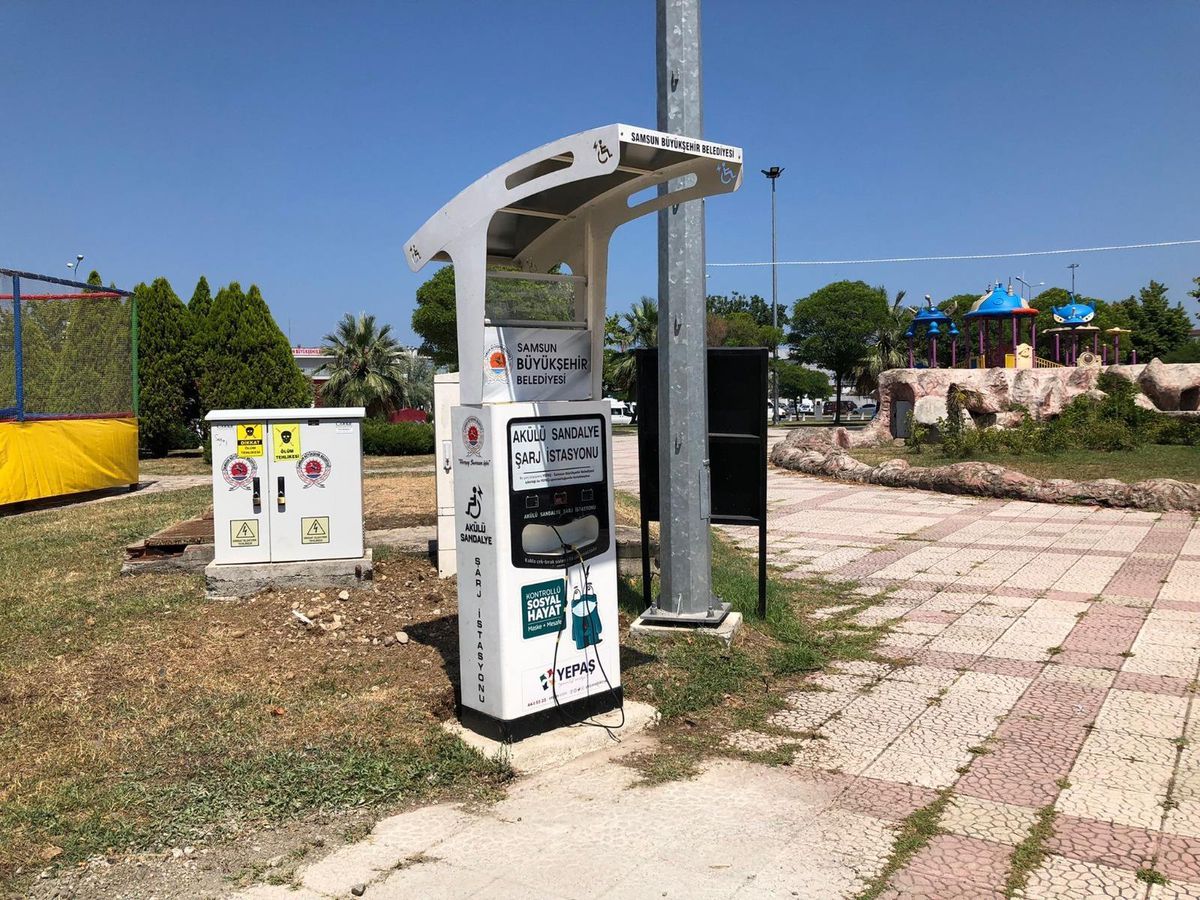 Samsun\'da engelli araçları için ücretsiz şarj istasyonları kuruldu