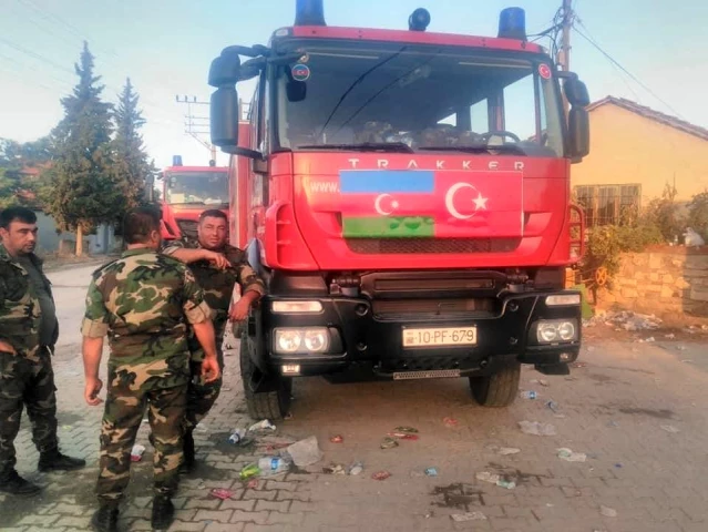 Azeri askerler Sarayköy'de
