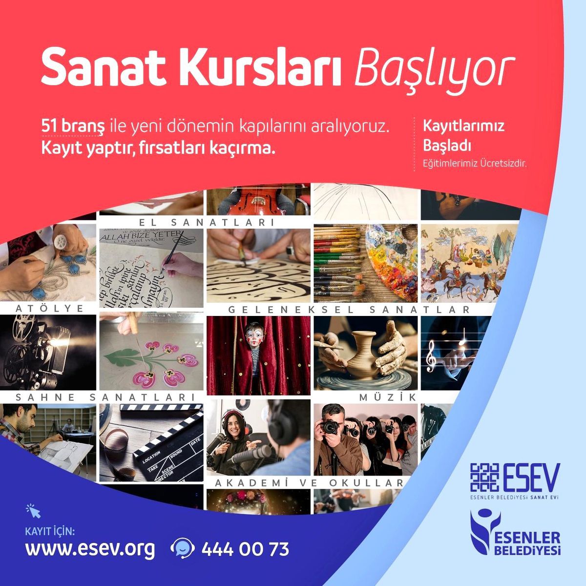 Esenler Sanat Evi bu yıl 51 branşta eğitim verecek