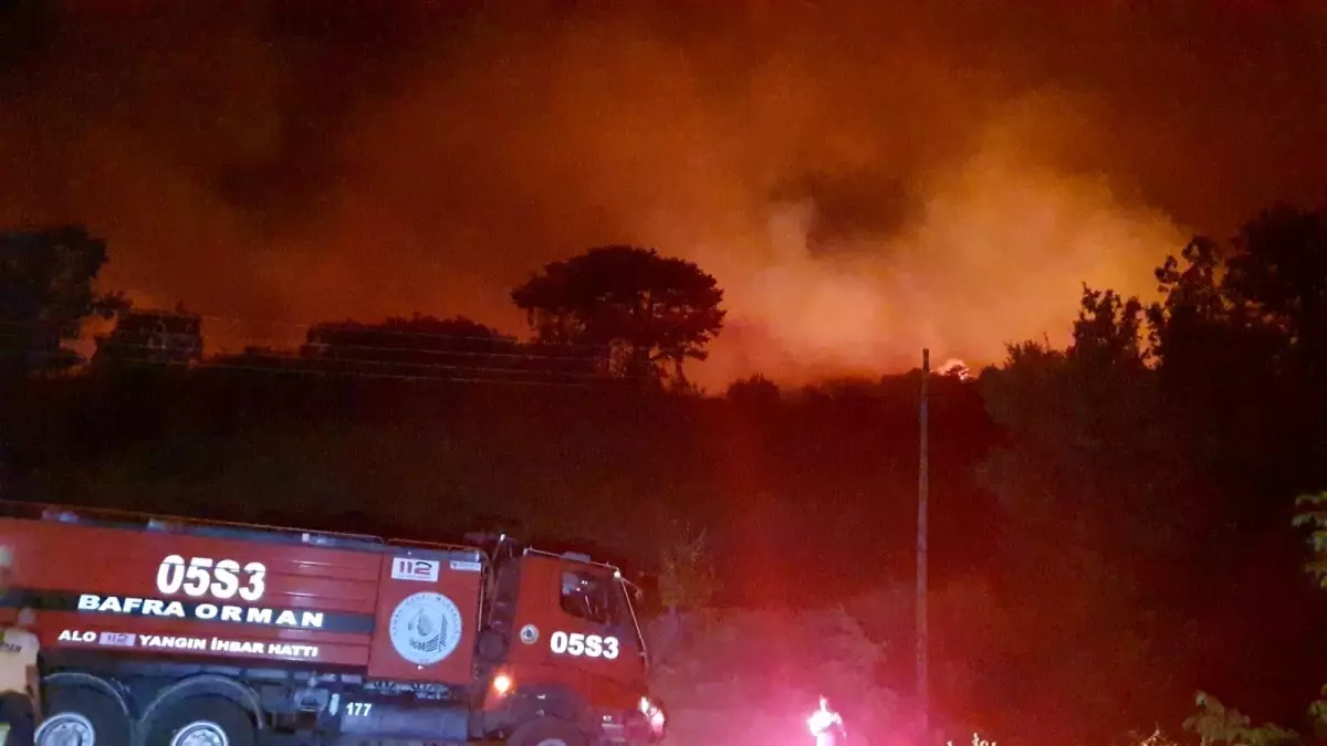 Karacasu\'da yangın yön değiştirdi, bazı evler tahliye edildi