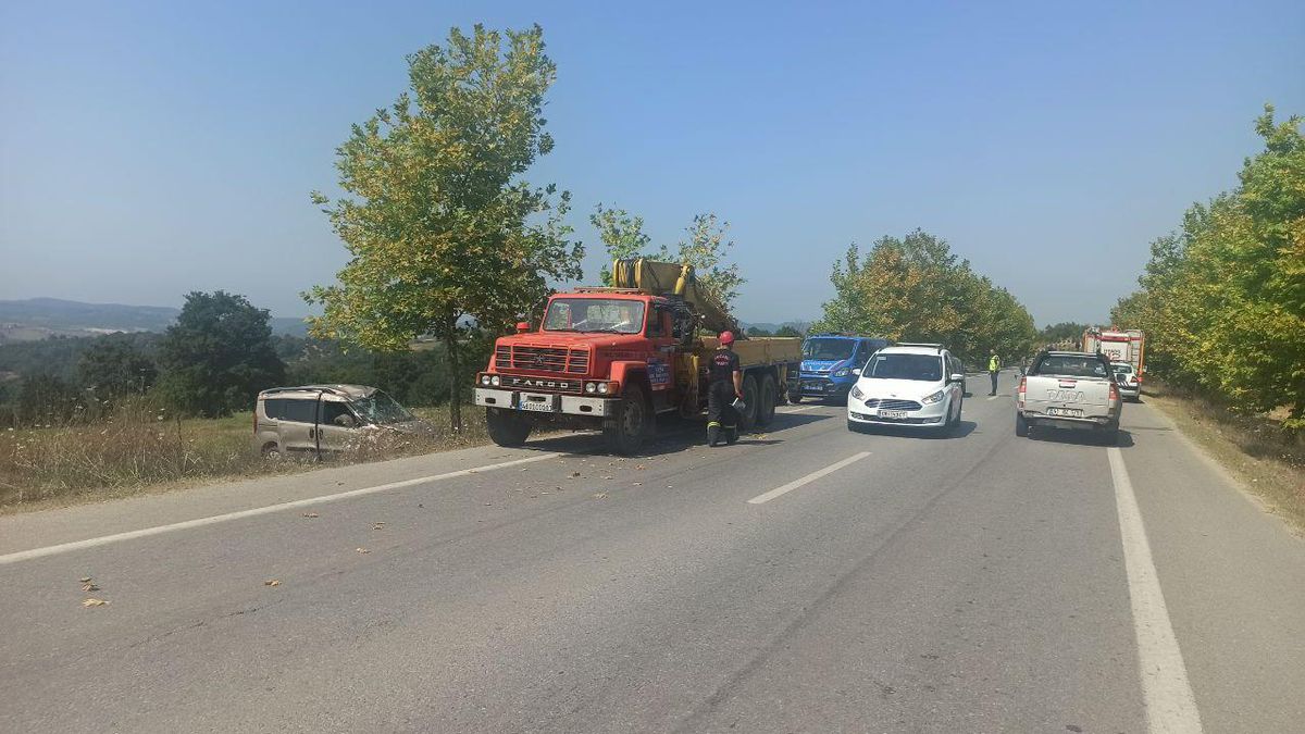 Kocaeli\'de tarlaya devrilen hafif ticari aracın sürücüsü yaralandı