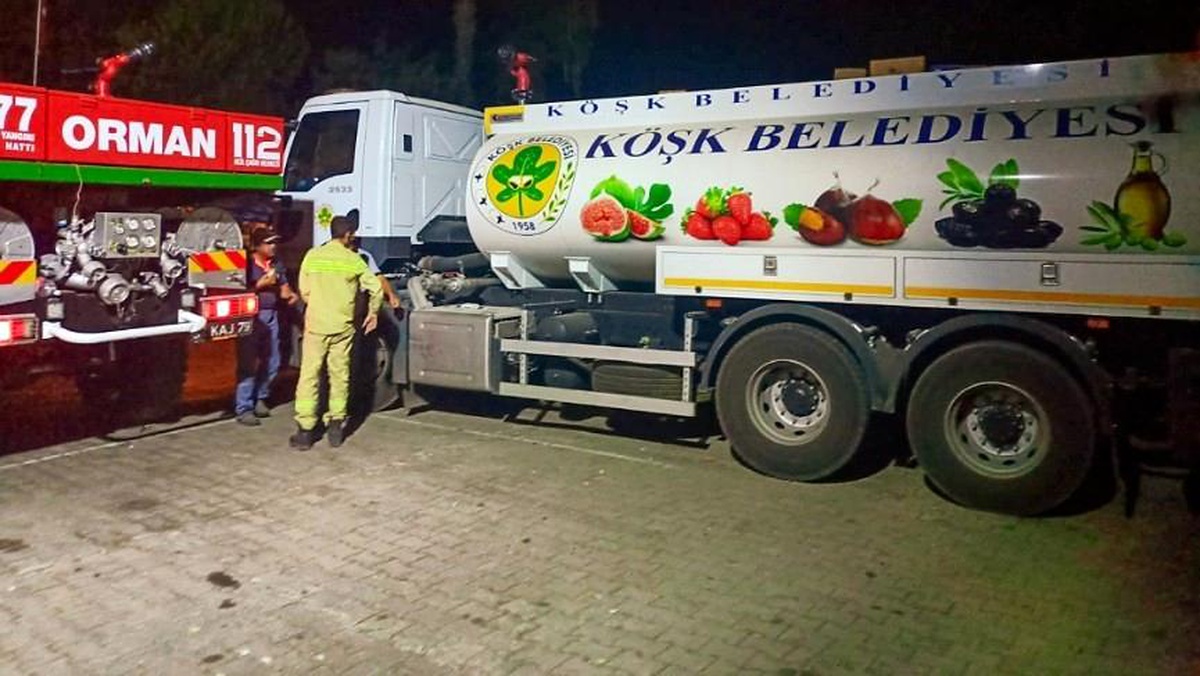 Köşk Belediyesi\'nden yangın bölgesine destek