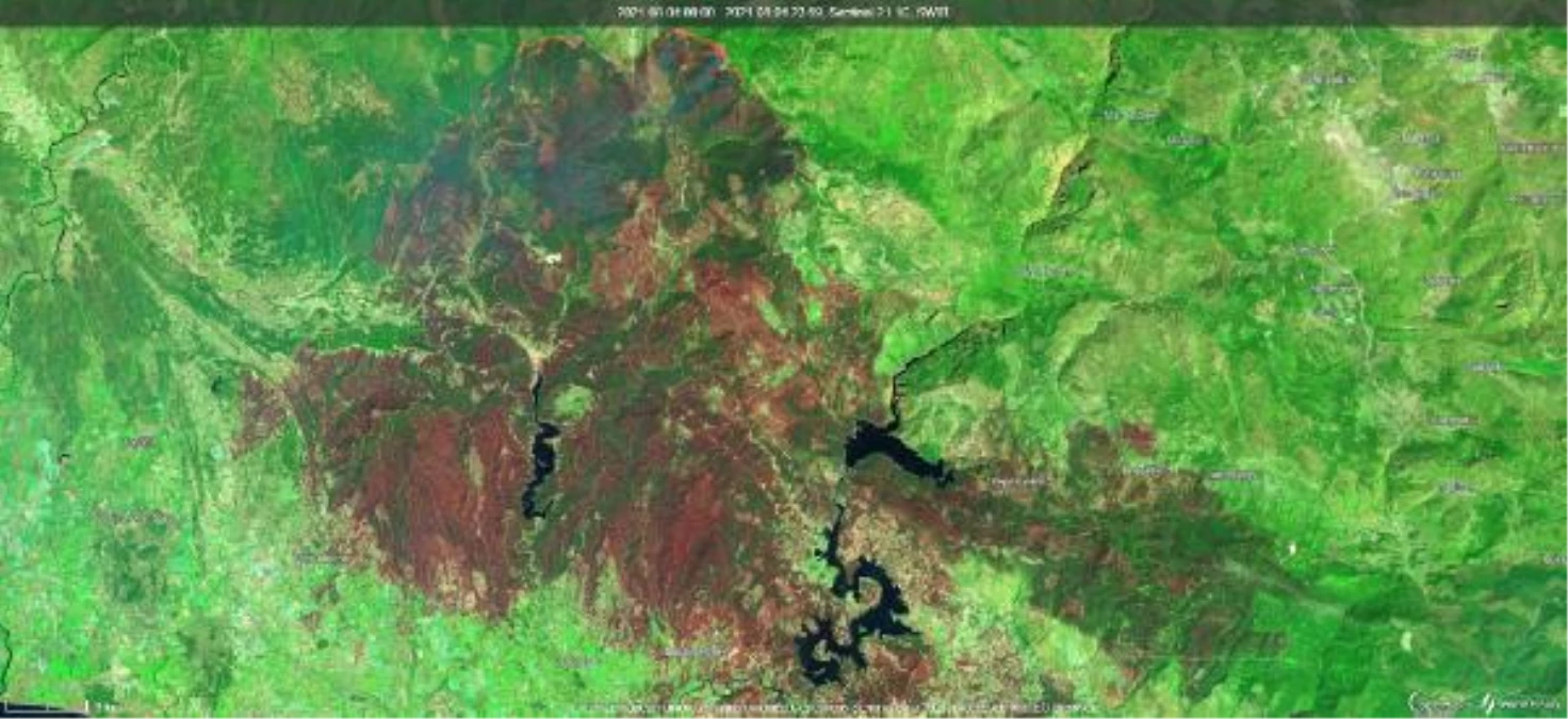 Son dakika haber | Manavgat, Marmaris ve Milas yangınlarının uydu görüntüsü
