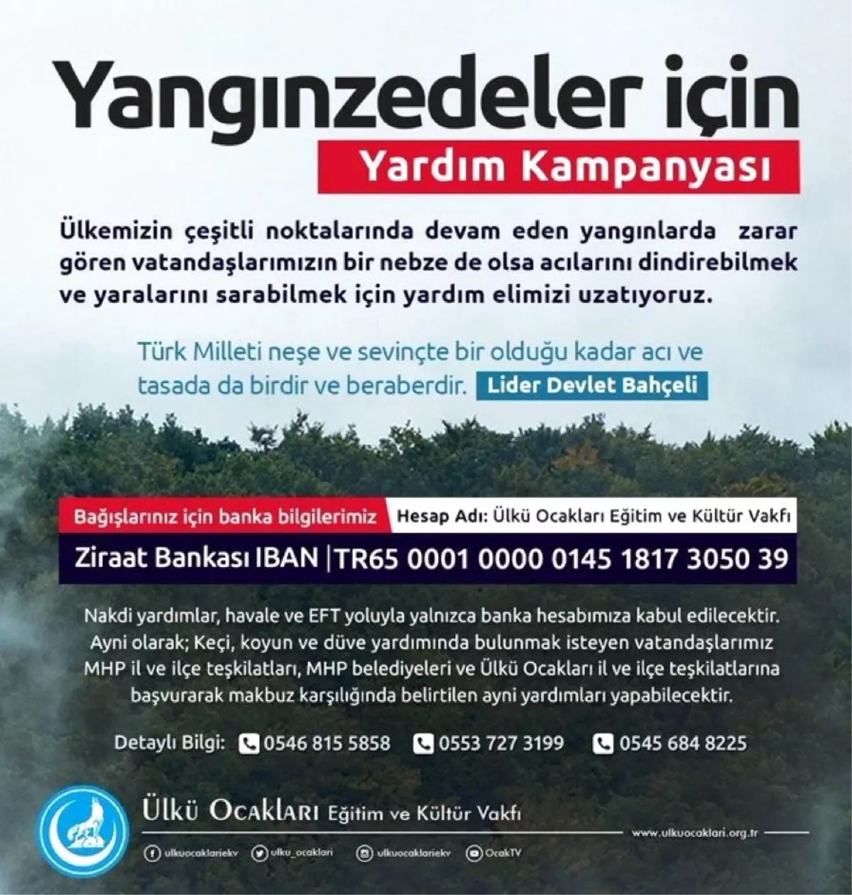 Ardahan Ülkü Ocakları yangın zedeler için yardım kampanyası başlattı