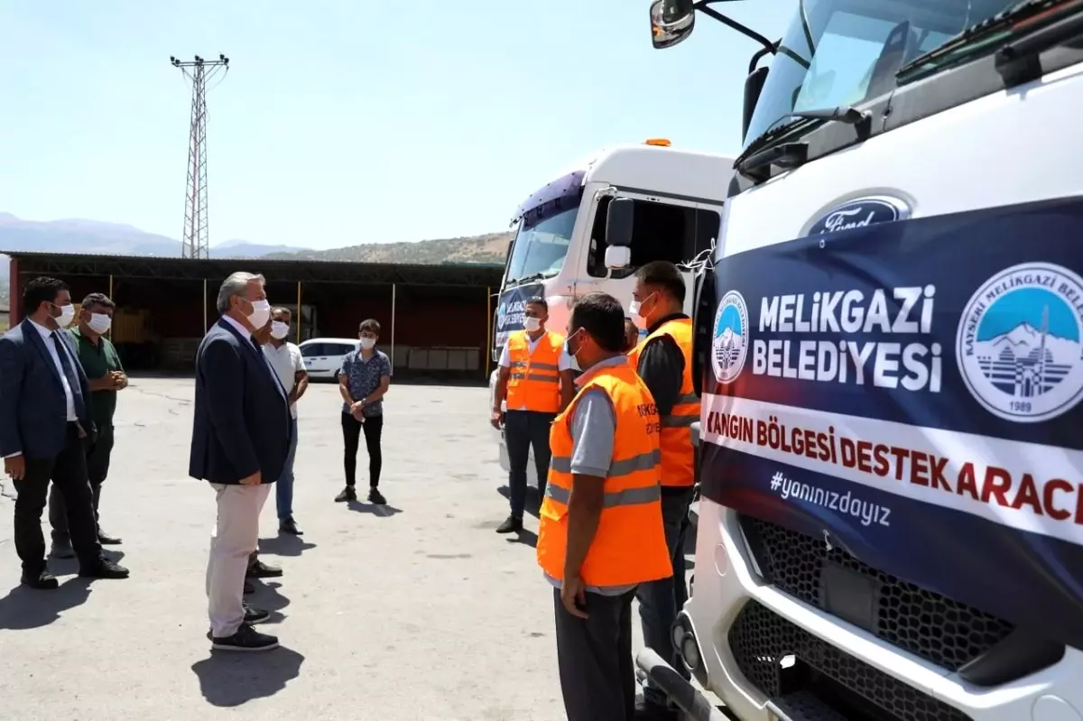 Son dakika haberi: Melikgazi\'den Muğla yangın bölgesine destek