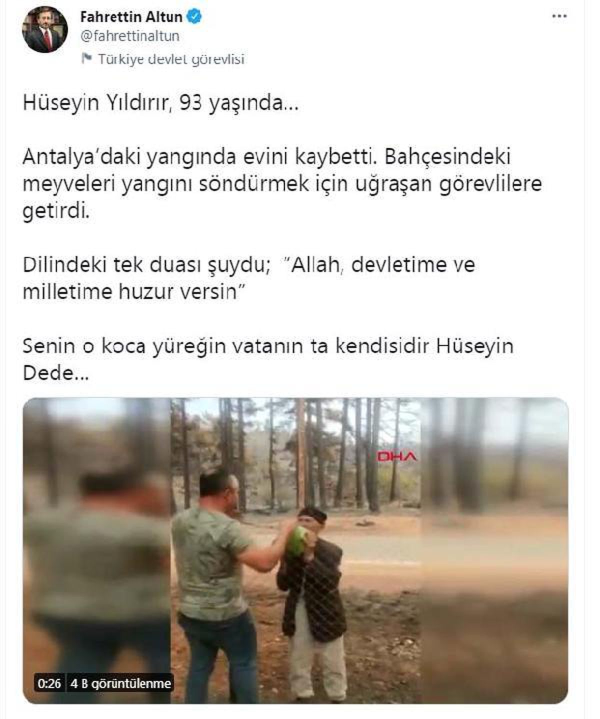 Yanan evinin bahçesindeki karpuzları orman işçilerine ikram etti (2)